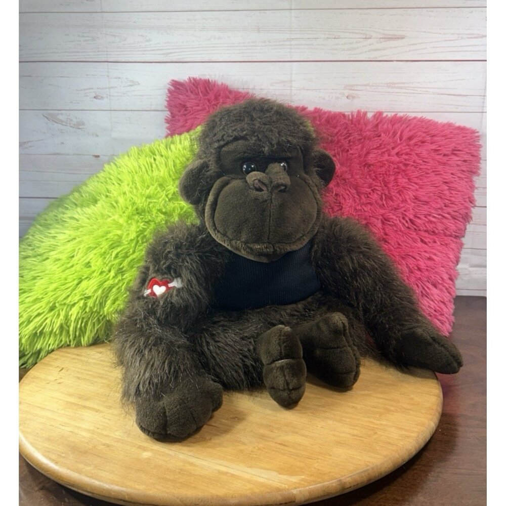 Dan Dee Collectors Gorilla 20” Plush W/Heart Tattoo Monkey Chimp Stuffed Animal